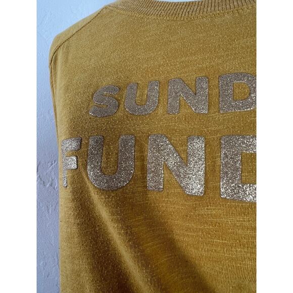 SUNDAY FUNDAY Long-Sleeve Mustard Yellow T-Shirt (Womens: Medium) - Picture 9 of 11